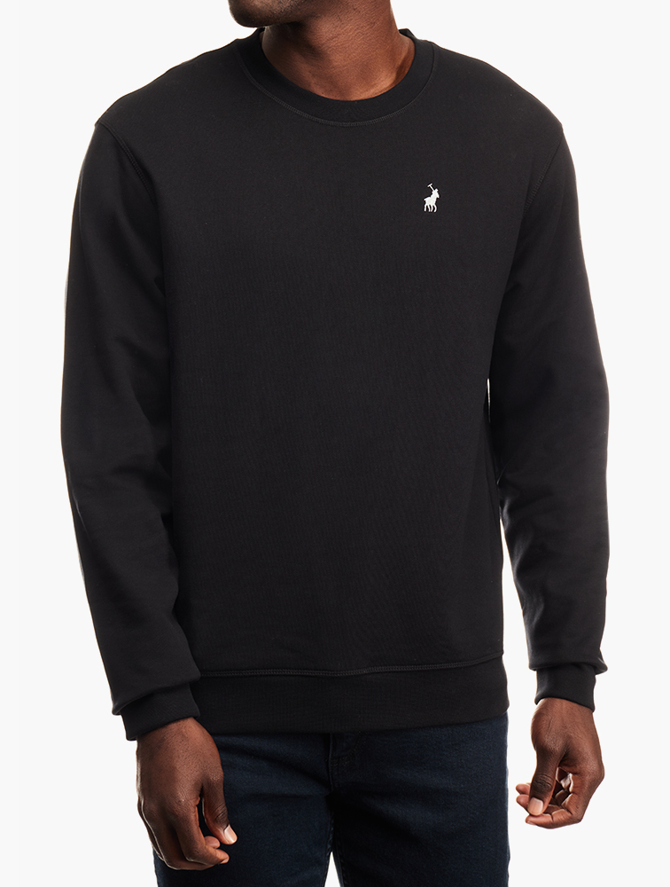 MyRunway | Shop Polo Black Crew Fleece Sweater for Men from
